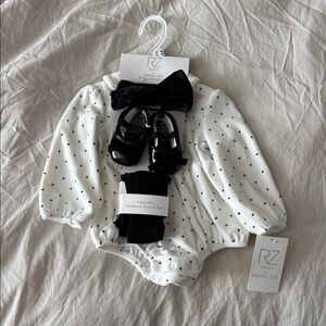 Rachel Zoe White and Black Polka Dot Baby Outfit